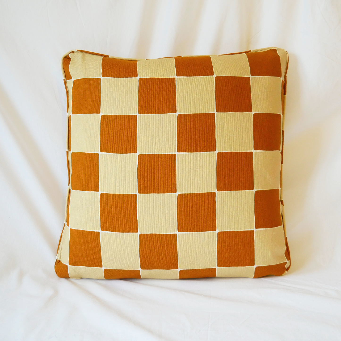 Tilly Cushion - Terracotta & Beige