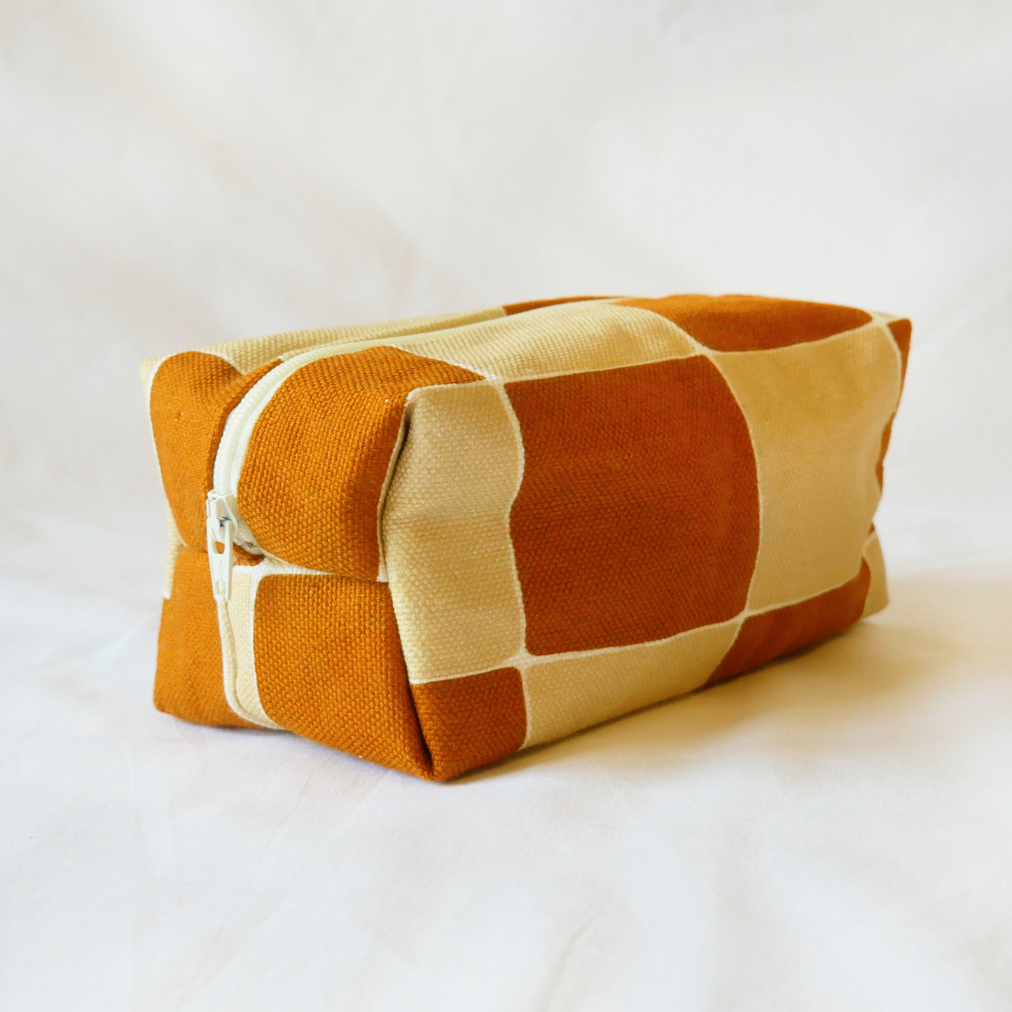 Tilly Make-Up Bag - Terracotta & Beige
