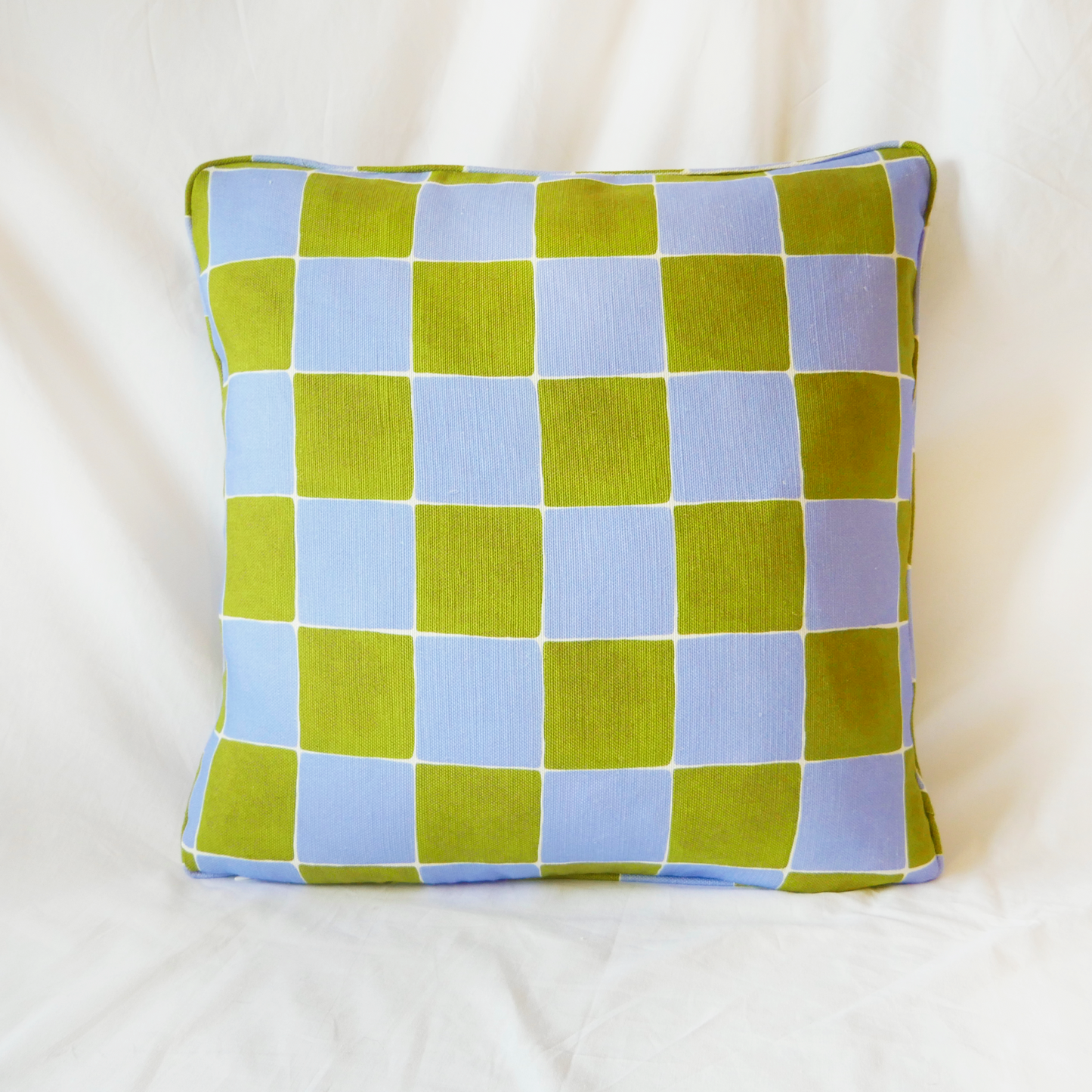 Tilly Cushion - Cornflower & Olive