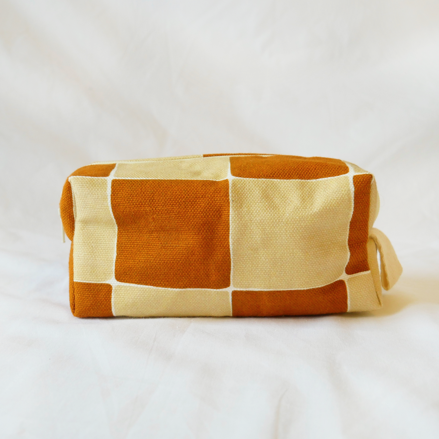 Tilly Make-Up Bag - Terracotta & Beige