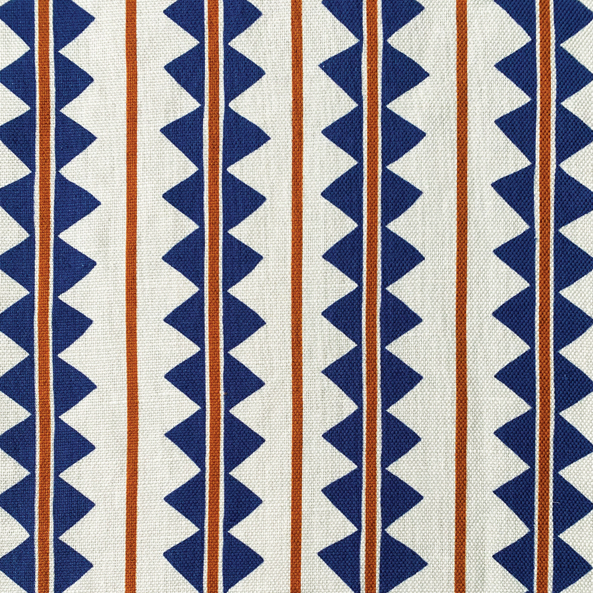 Ziggy Fabric - Terracotta & Navy